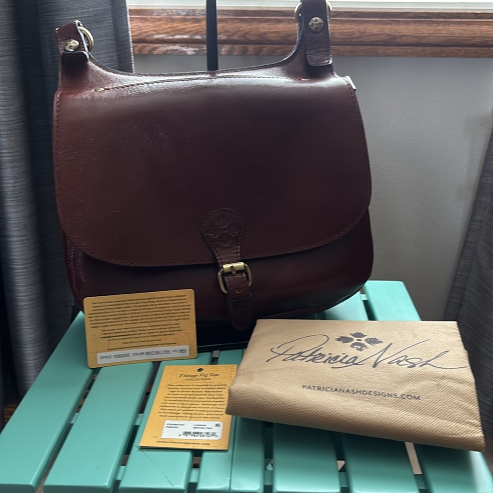 Patricia Nash Vintage Veg Tan Collection London Saddle Bag British Tan - Picture 9 of 13
